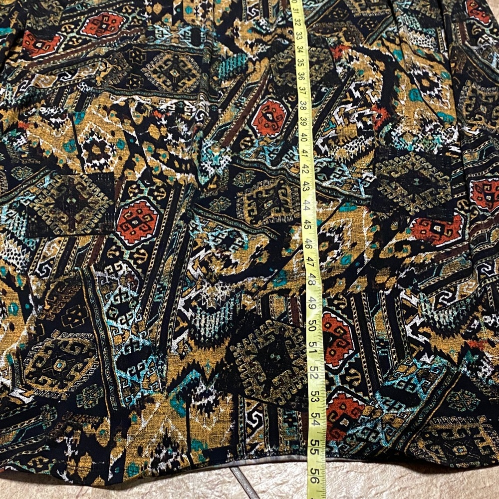 Denim 24/7 Vibrant Patterned Sleeveless 1X Maxi Dress Boho Hippie Summer Fall - Picture 8 of 10